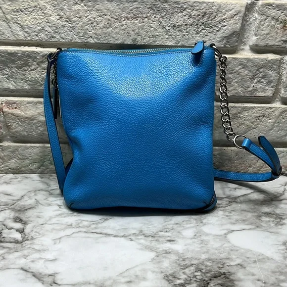 Coach 36501 Swagger Swingpack in Polished Pebble Leather Silver/Azure In EUC - Picture 6 of 16